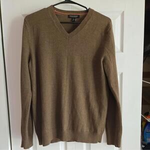 mens Banana Republic Extra Fine Merino Wool Large Pullover Sweater Brown